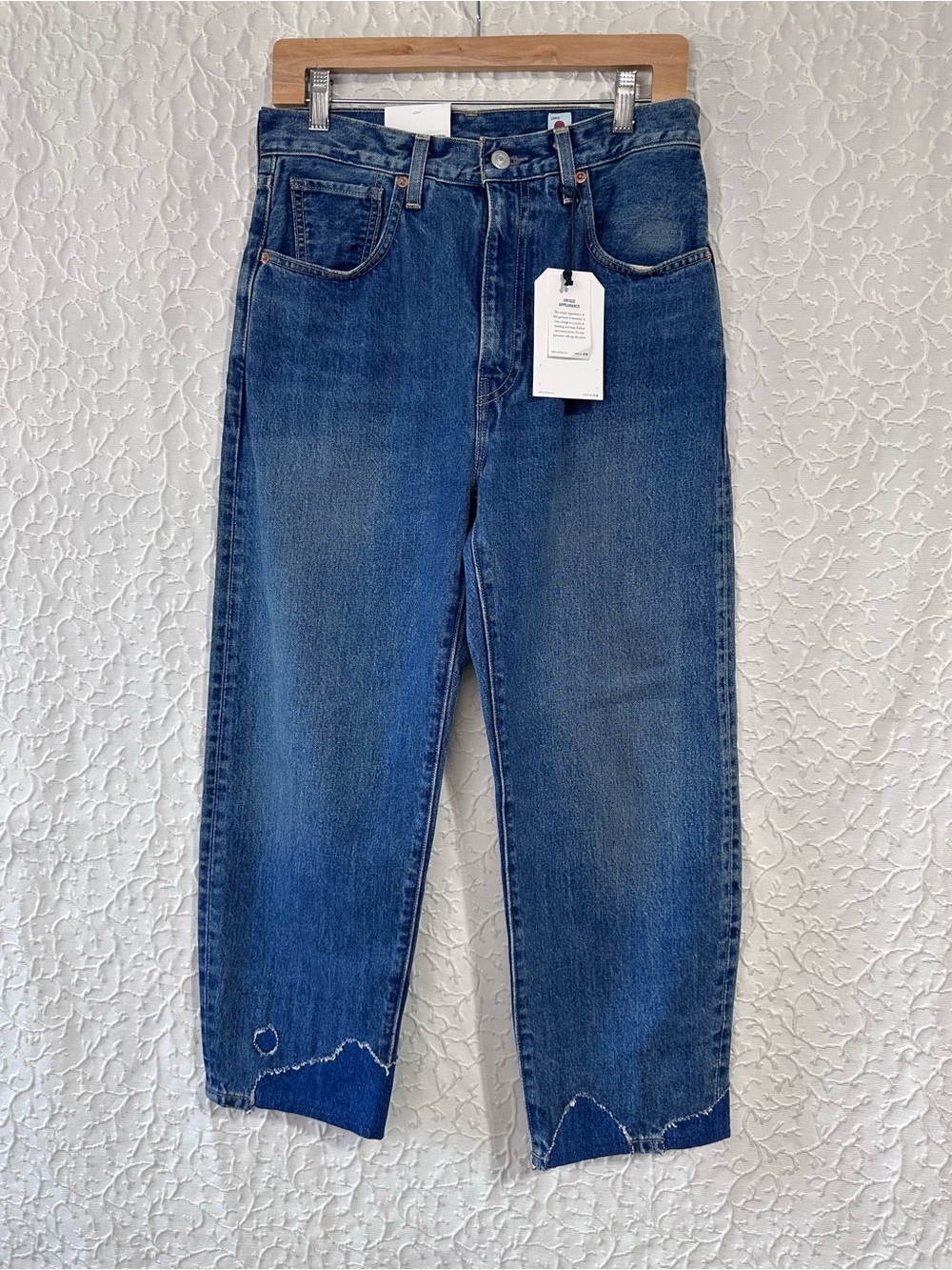 Levi's Made In Japan Barrel Jeans Patched Women's 26 Relaxed Ankle Length